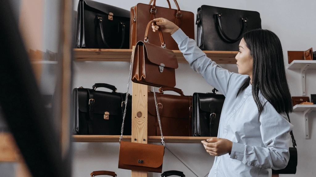 leather handbag