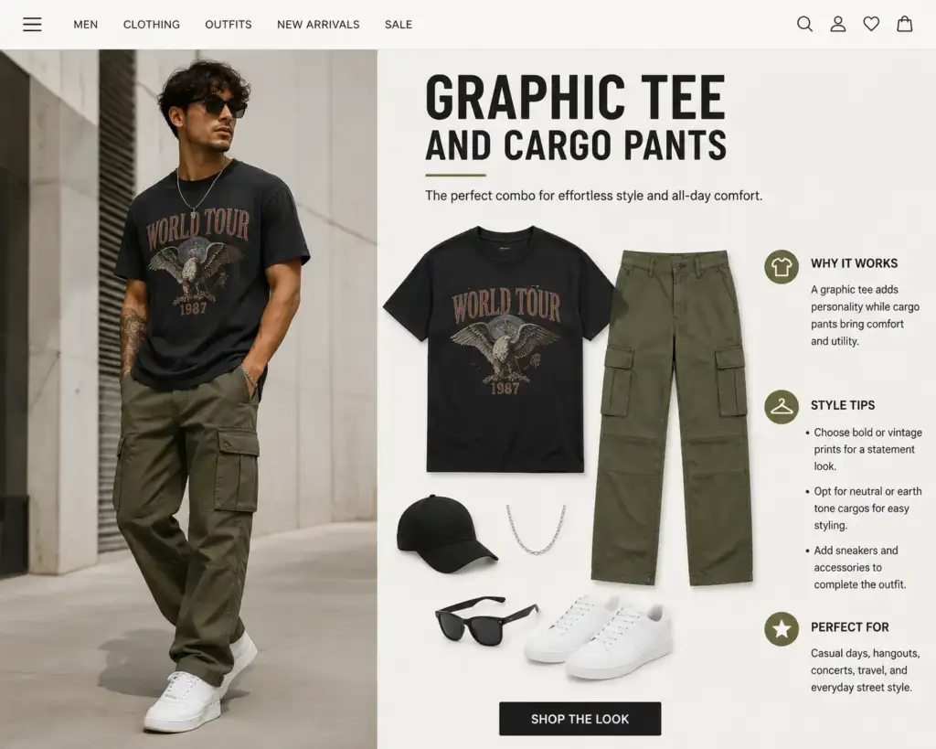 Graphic Tee and Cargo Pants