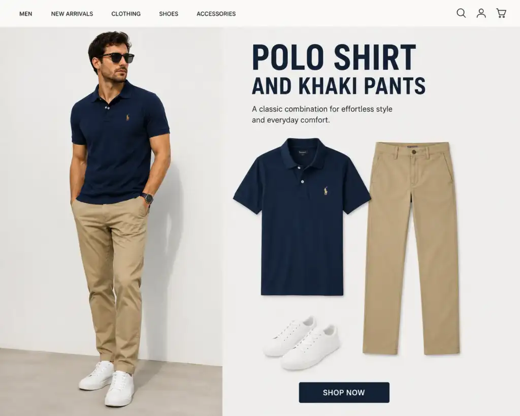 Polo Shirt and Khaki Pants