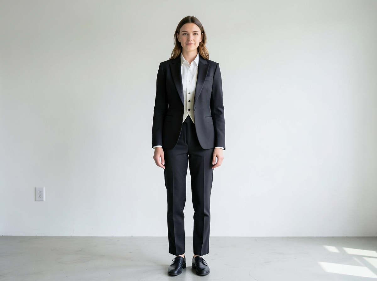 Woman wearing tuxedo and cummerbund - Formal Events